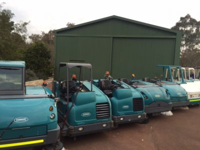 fleet of industrial cleaning machines